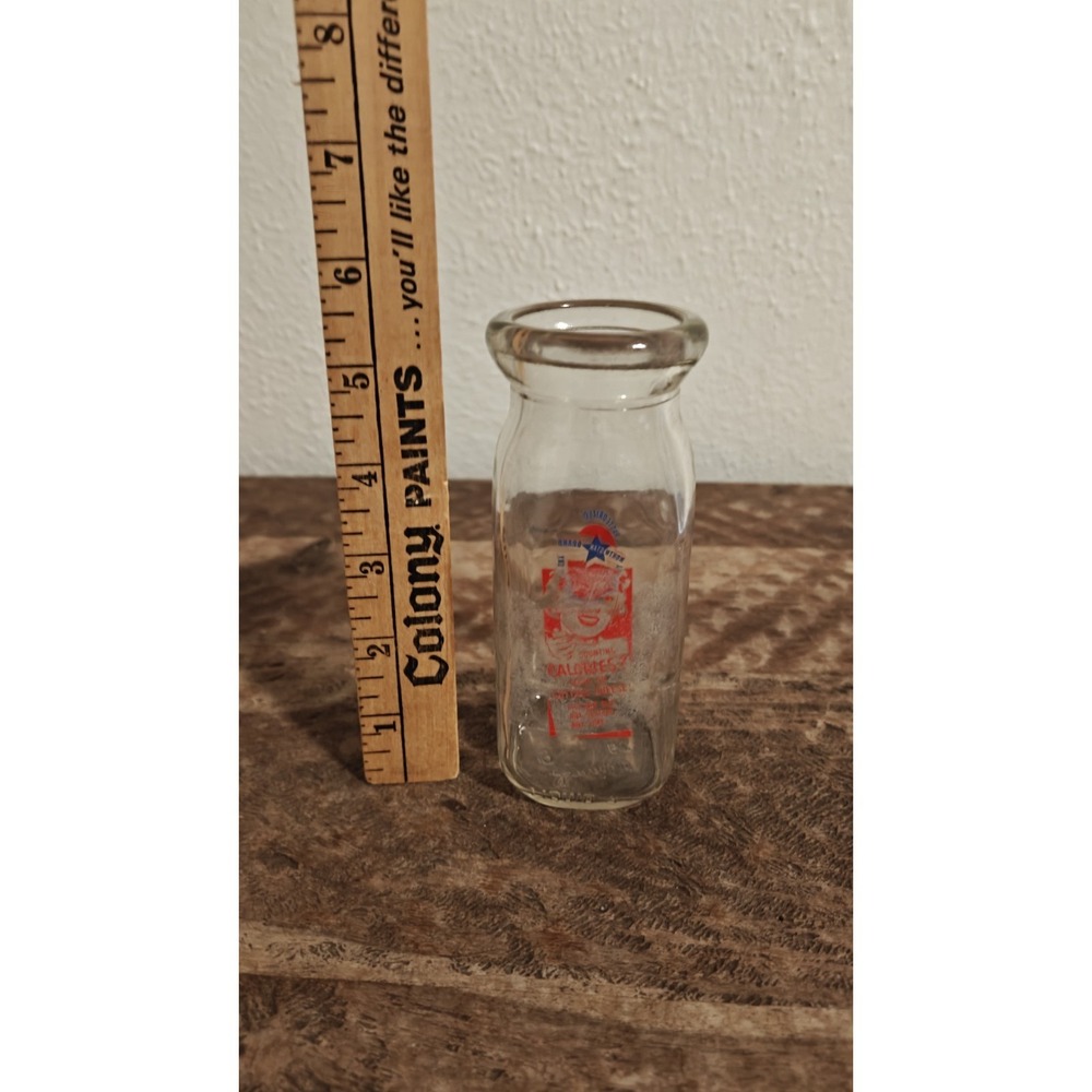 Vintage 1940s North Star Cottage Cheese Glass Jar Bottle